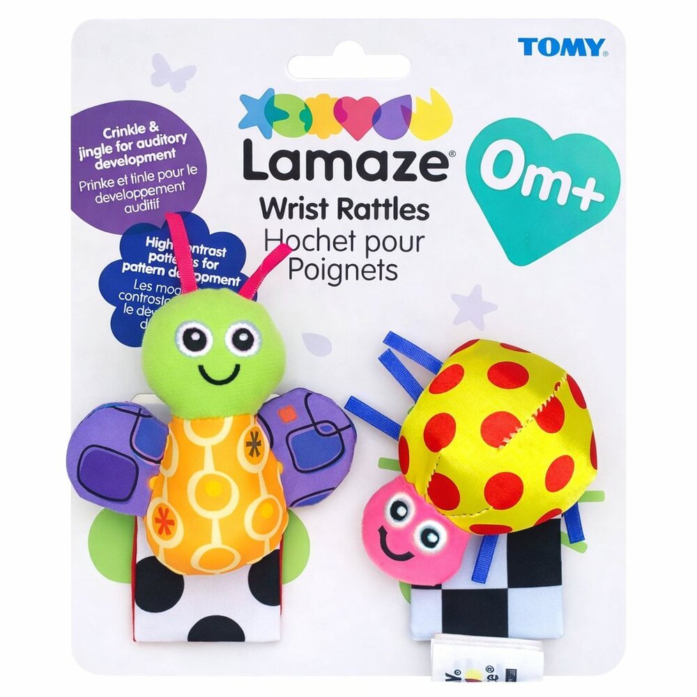 Lamaze High-Contrast Color Wrist Rattles  For 0+ New Sealed